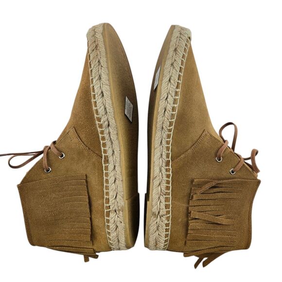 Saint Laurent Suede Fringe Espadrille Ankle Booties 7.5 37.5 Tan Designer Boho - Picture 7 of 13